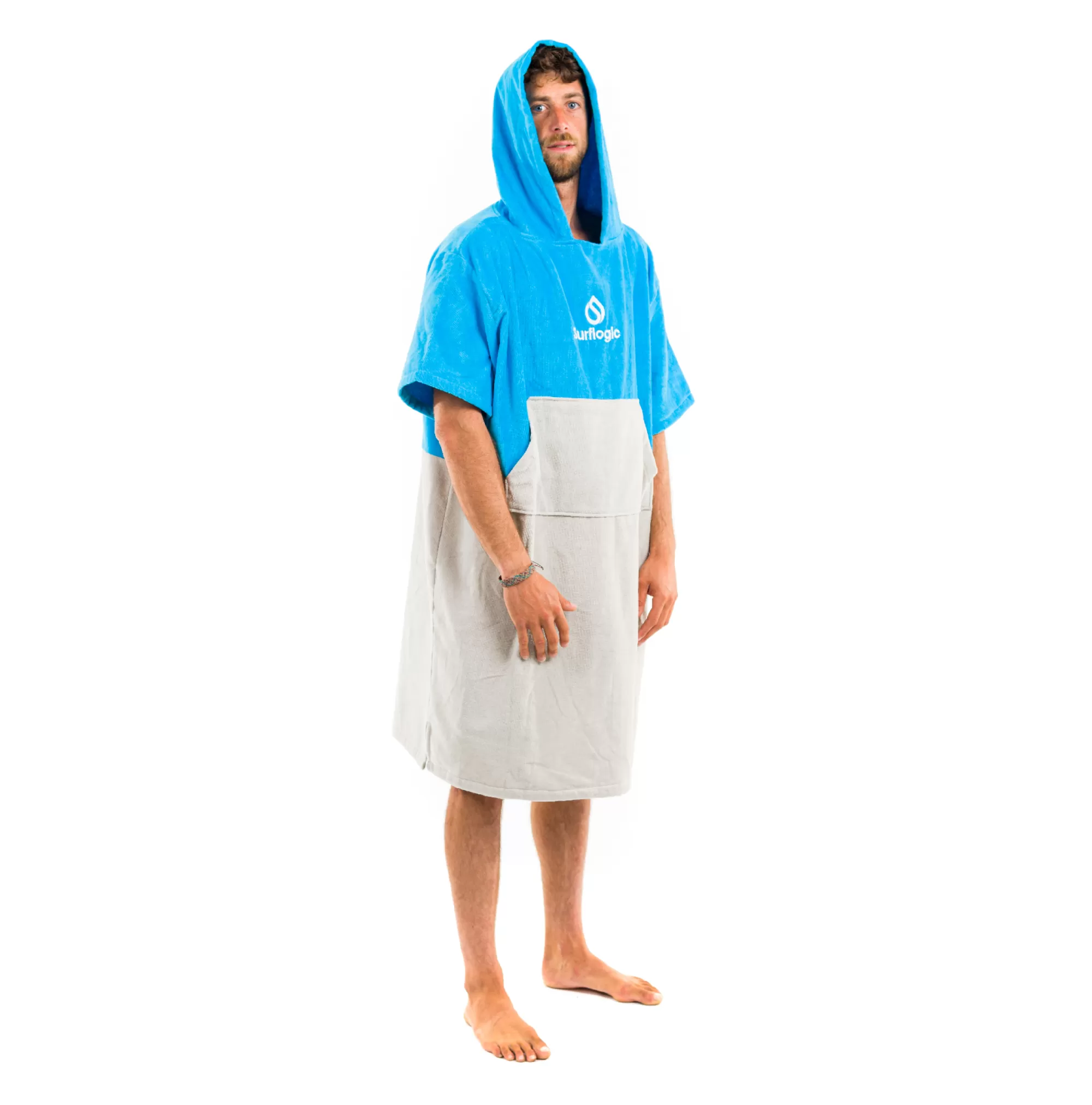 Surflogic Ponchos>Poncho Cyan & Gris